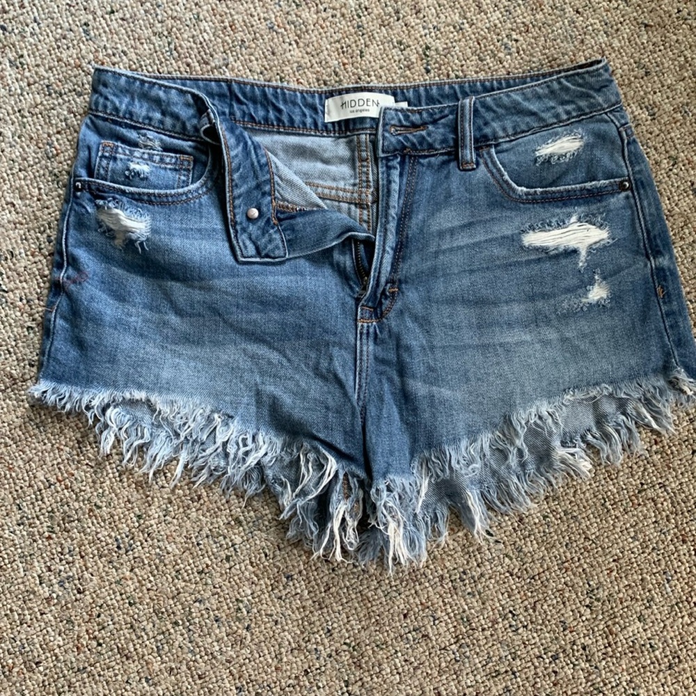 Blue denim shorts